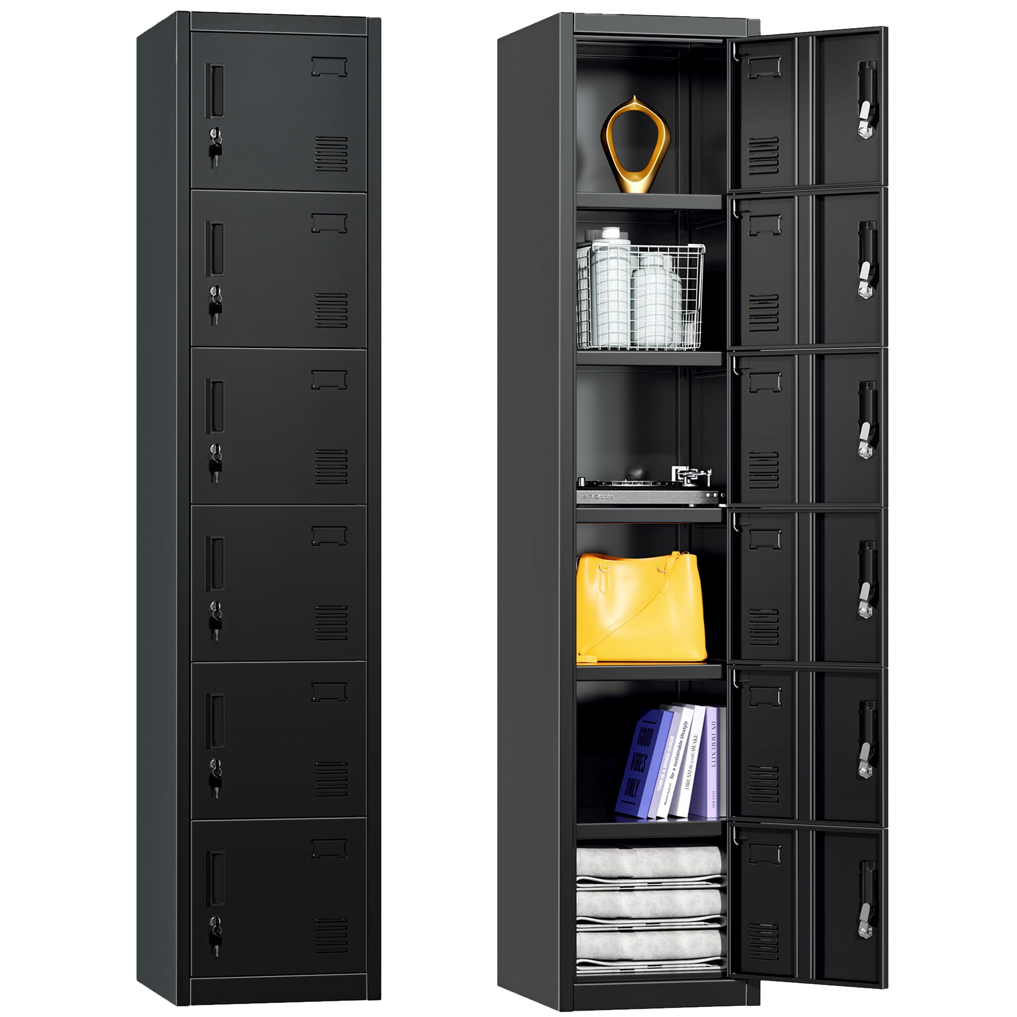 Amazon.com: Greenvelly Metal Locker, 6-Tier Metal Lockers for